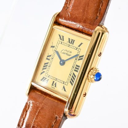 Cartier Mast Tank Sm W1003154 Ivory Ladies Used Watch #6109