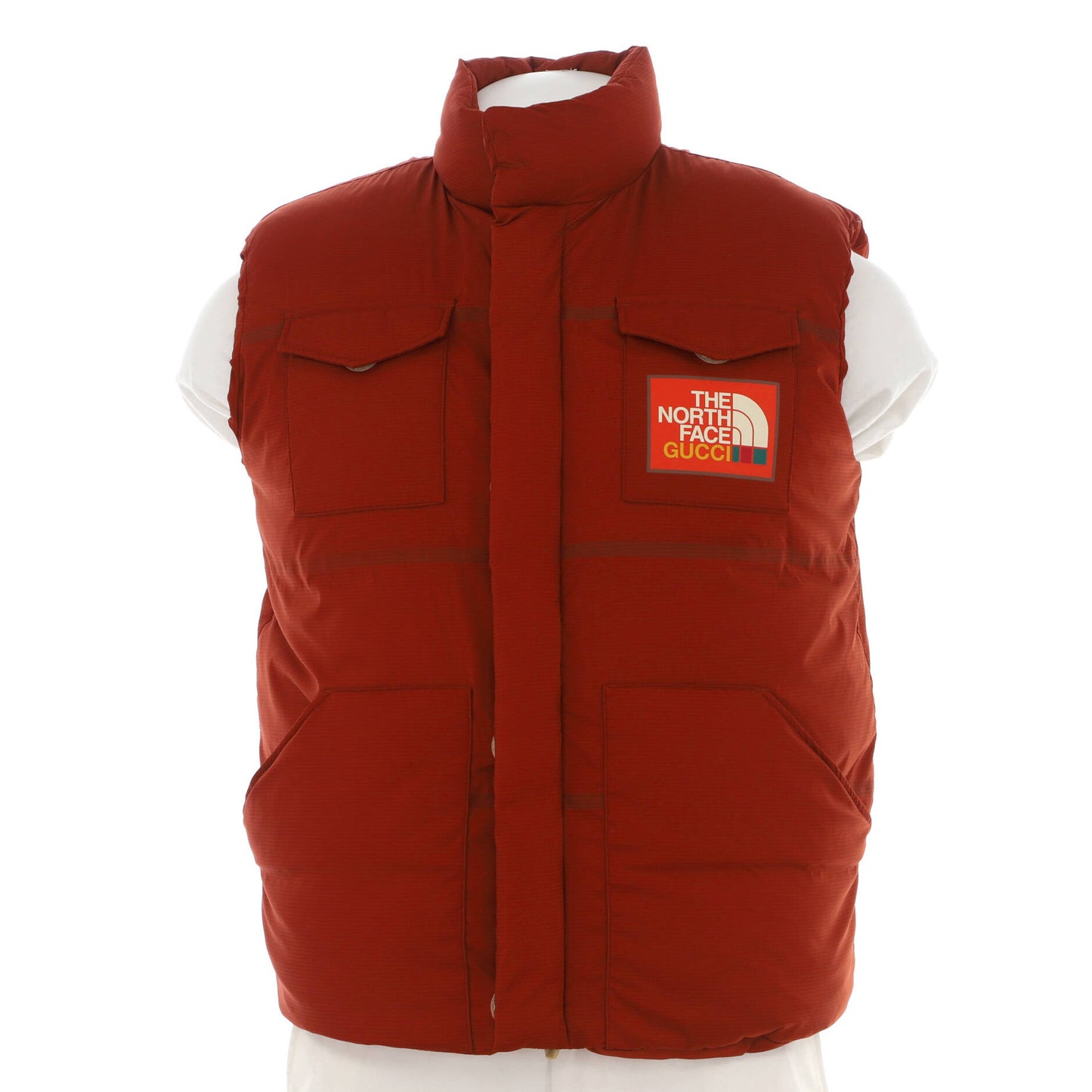 Gucci X The North Face Men'S Graphic Print Puffer Vest Quilted Polyamide