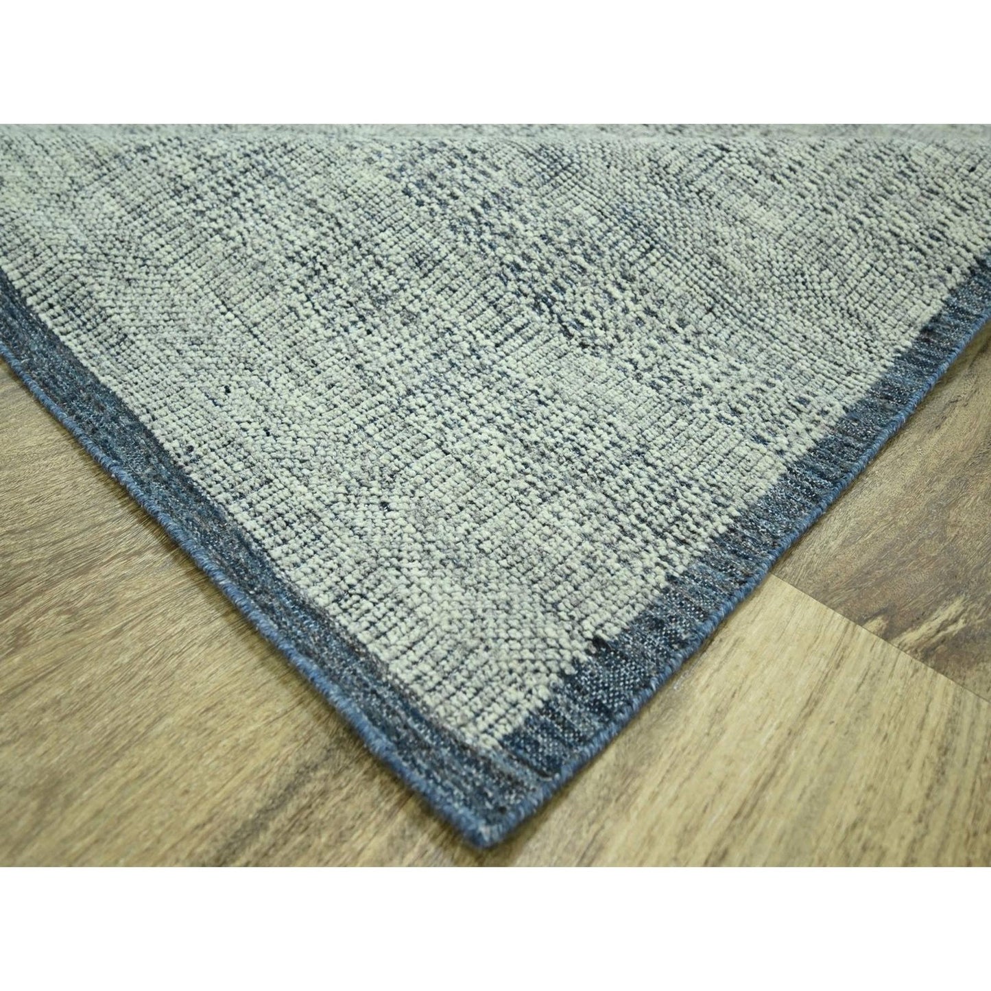 8'10"X11'10" Blue Hand Knotted Oriental Rug Oxidized Grass Design Wool