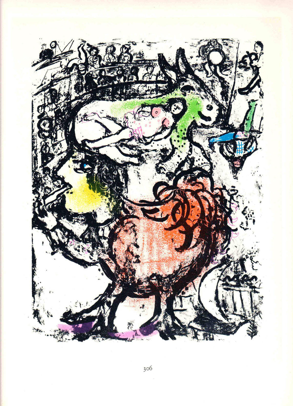 Marc Chagall Pirouette Au Cirque " Poster Modernism Multicolor