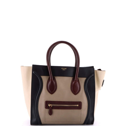 Celine Bicolor Luggage Bag Leather Mini