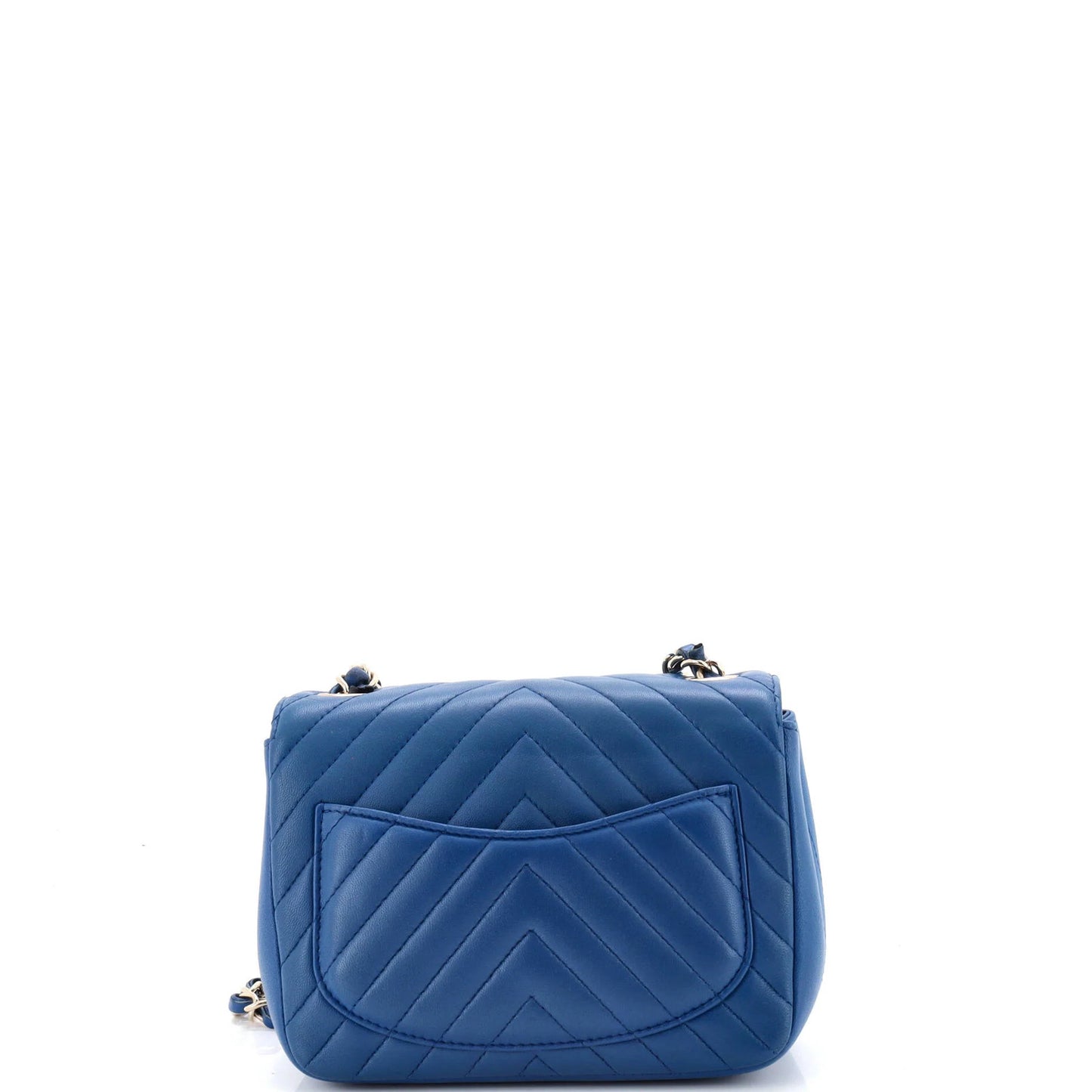 Chanel Square Classic Single Flap Bag Chevron Lambskin Mini