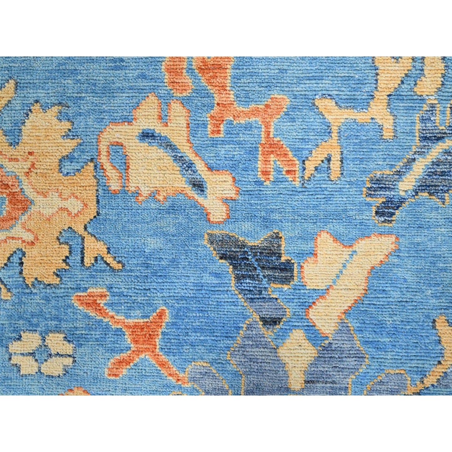 8'4"X10'5" Bonnie Blue Hand Knotted All Natural Wool Oushak Oriental Rug