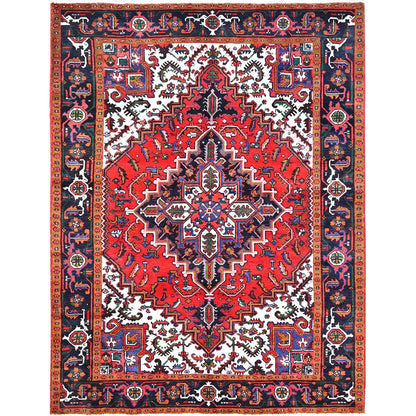 6'7"X9'2" Spanish Red Antique Organic Wool Hand Knotted Oriental Pile Rug