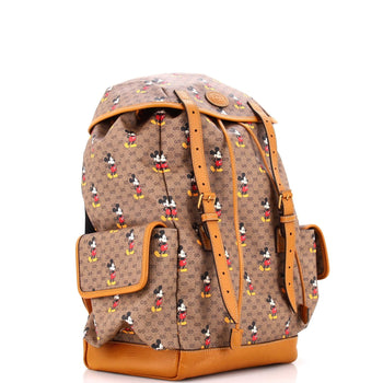Gucci Disney Mickey Mouse Double Pocket Belt Backpack Printed Mini Gg Coated