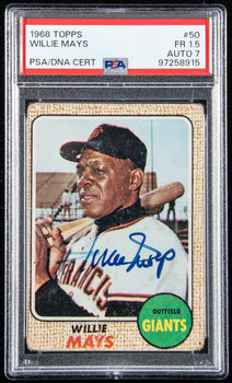 1968 Topps Willie Mays Hof Signed #50 Card San