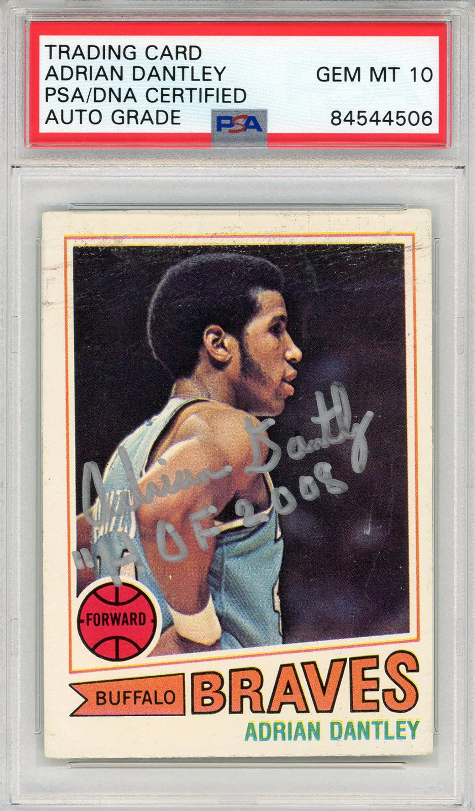Adrian Dantley Autographed 1977 Topps Card #56 (Psa Auto 10)