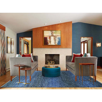 10'X14' Blue Modern Chiaroscuro Collection Pure Wool Hand Knotted Rug