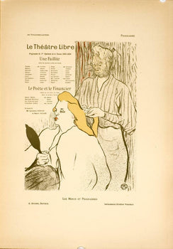 Henri De Toulouseoriginal Vintage Poster Le Theatre Libre  1896 Stone Lithograph