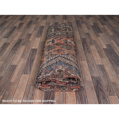 9'X12'5" Copper Red Vintage Zoroastrian Hand Knotted Pure Wool Clean Rug