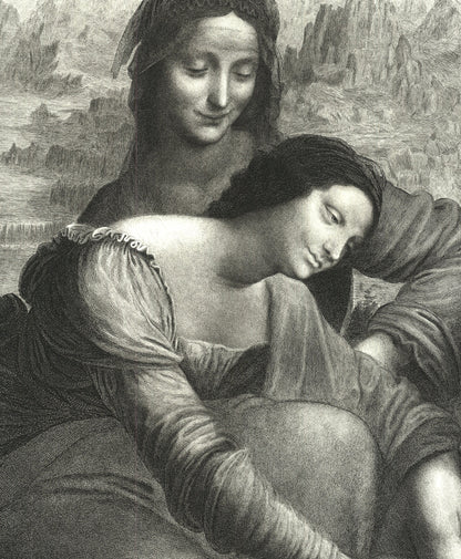 Leonardo Da Vinci La Vierge, L'Enfant Jesus Et St. Anne " Etching
