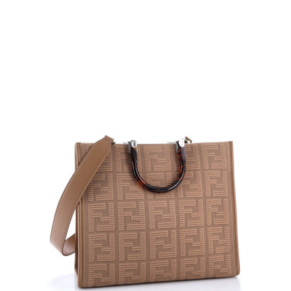 Fendi Sunshine Shopper Tote Zucca Technical Mesh Medium