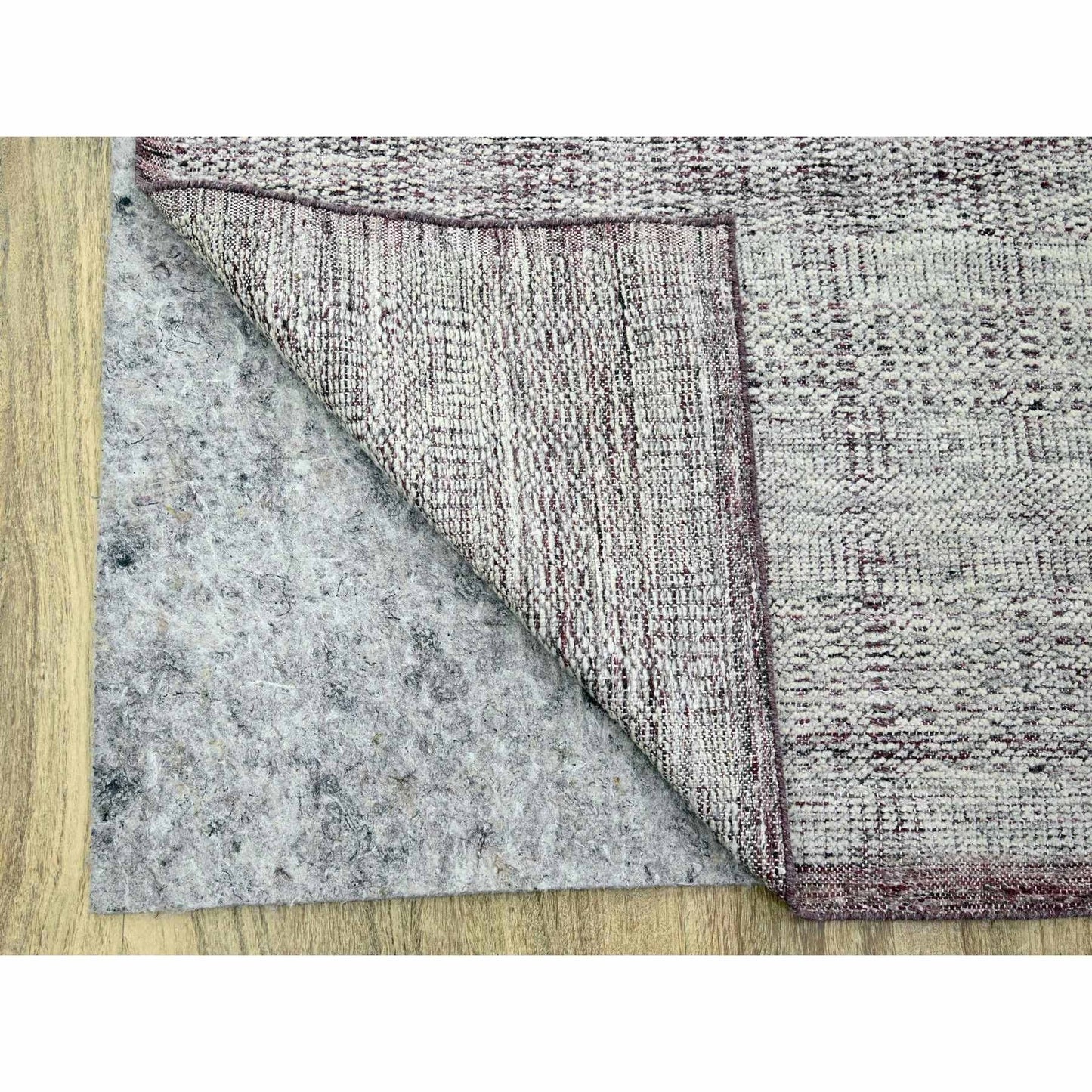 9'X12' Red & White Oxidized Grass Design Wool Hand Knotted Oriental Rug