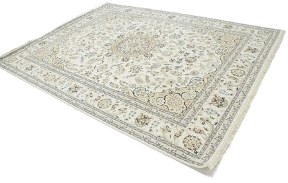 Floral Medallion Classic Indo-Nain Handmade Oriental Rug 8X10 ft
