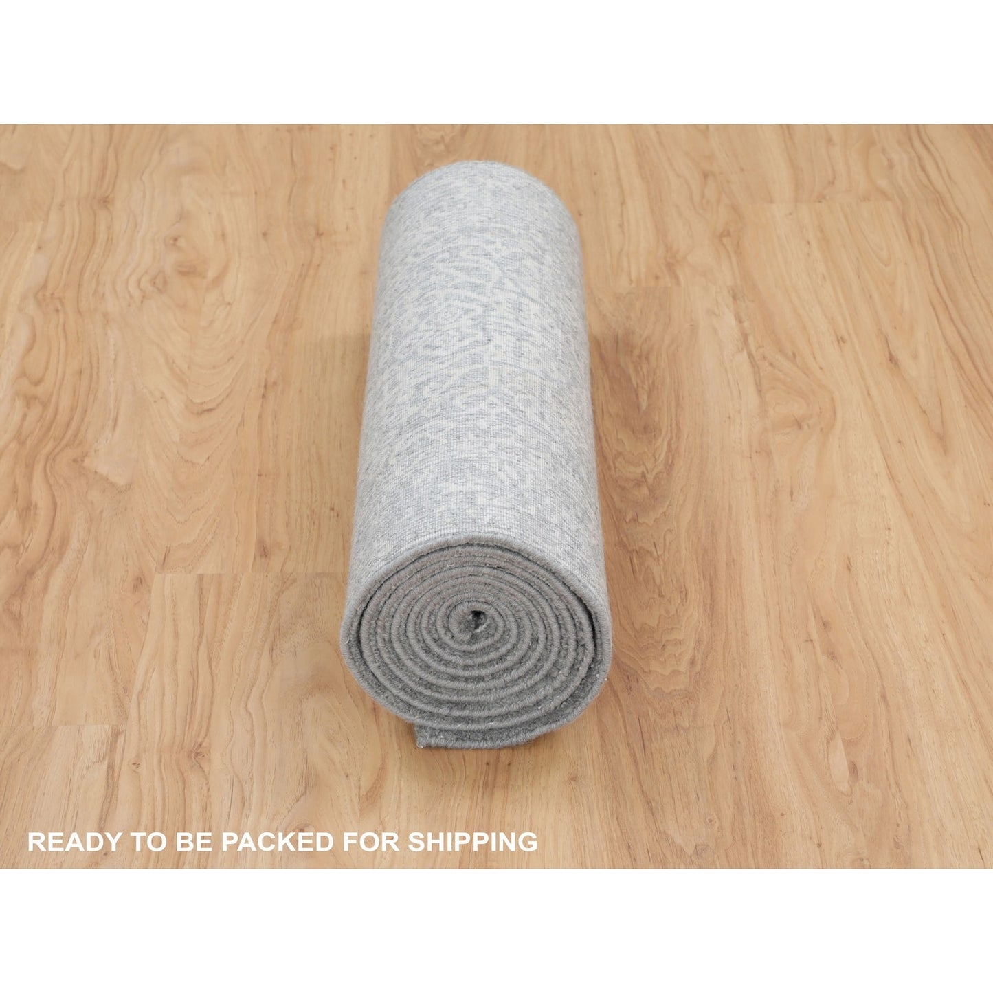 2'5"X10'2" Fine Jacquard Hand Loomed Modern Wool And Art Silk Runner Rug