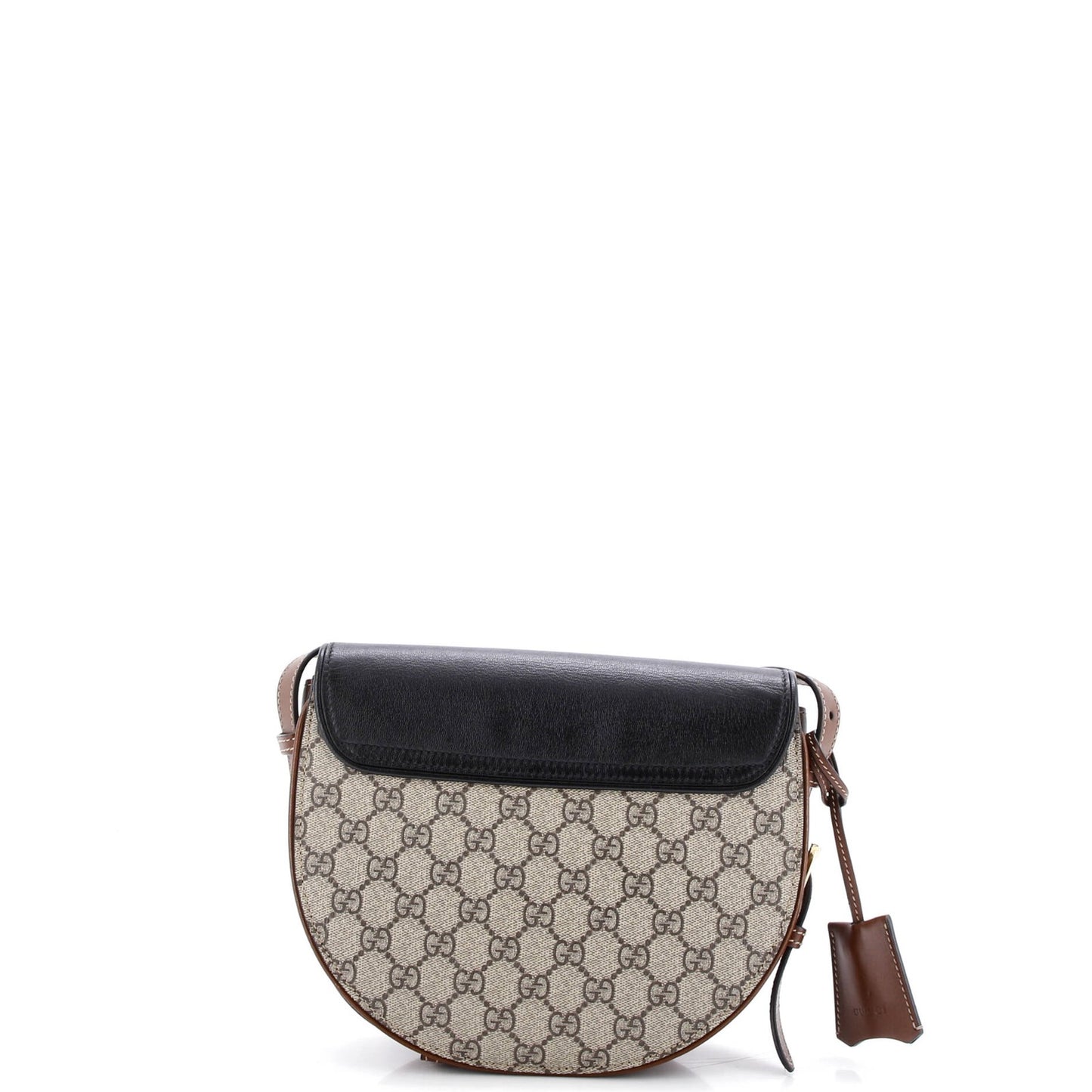 Gucci Padlock Saddle Shoulder Bag Gg Coated Canvas And Leather Small