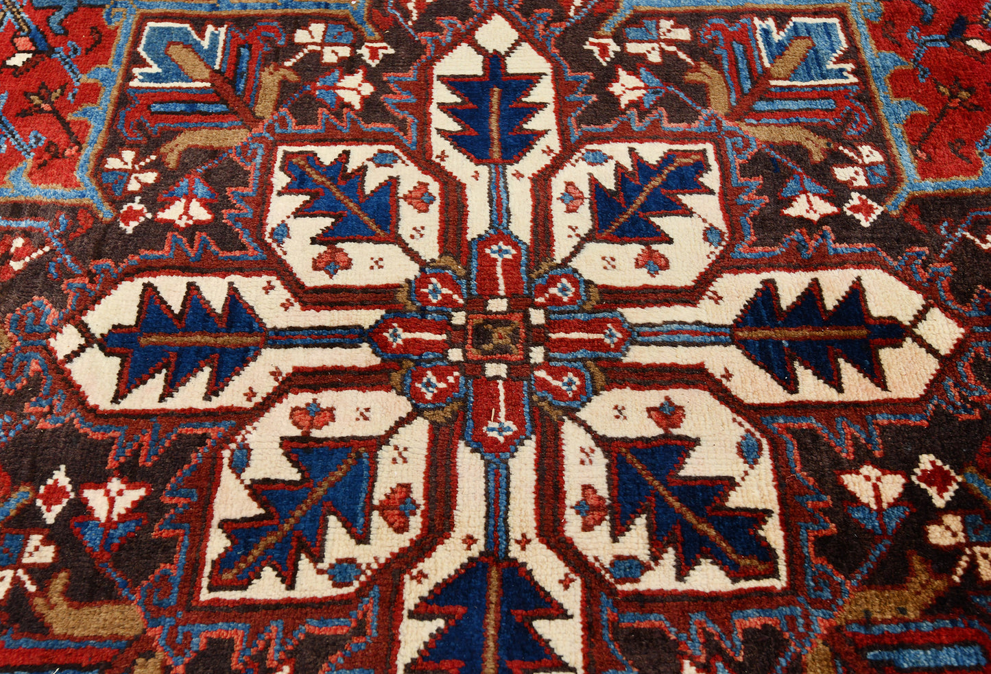 Red Serapi Oriental Rug Large Vintage Geometric