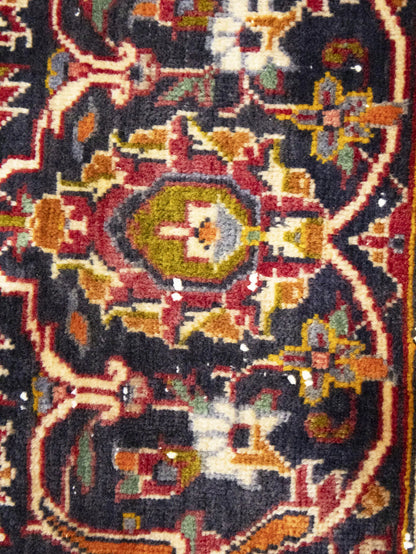 Semi-Antique Red Traditional Floral Handmade