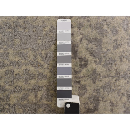 2'5"X12' Gray Jacquard Hand Loomed Broken Cypress Tree Design Runner Rug