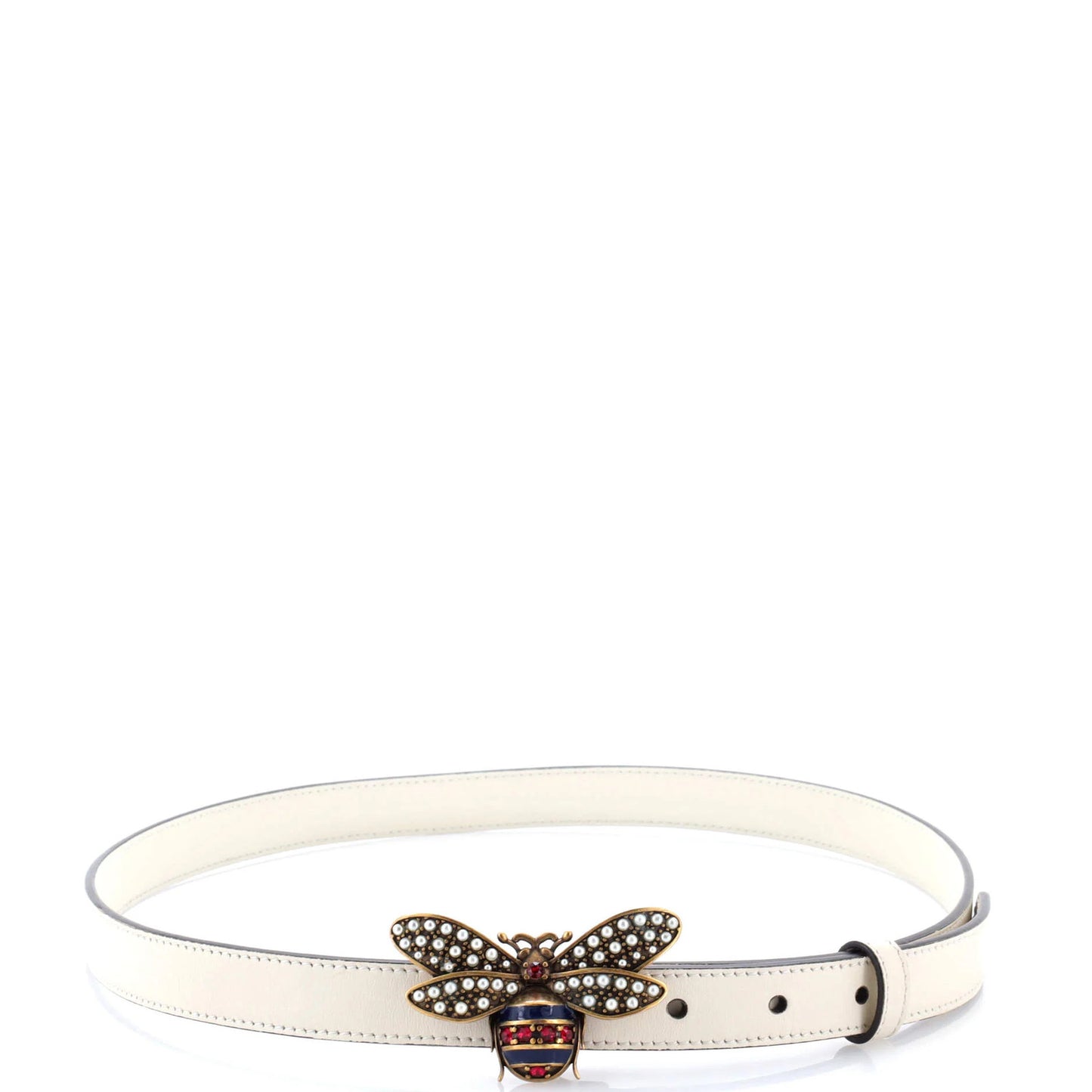 Gucci Queen Margaret Bee Belt Leather Thin