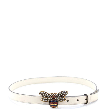 Gucci Queen Margaret Bee Belt Leather Thin