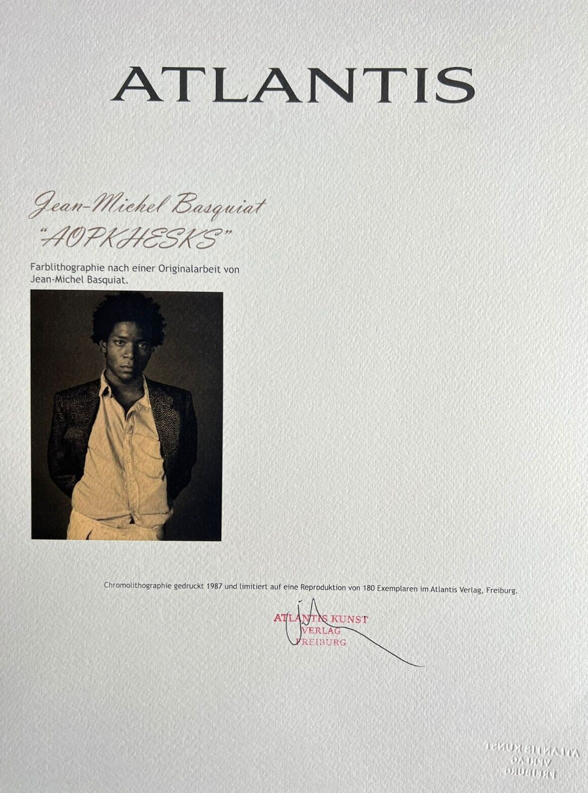 Jean-Michel Basquiat Lithograph Handmade Coa Signed By Hand Numbered