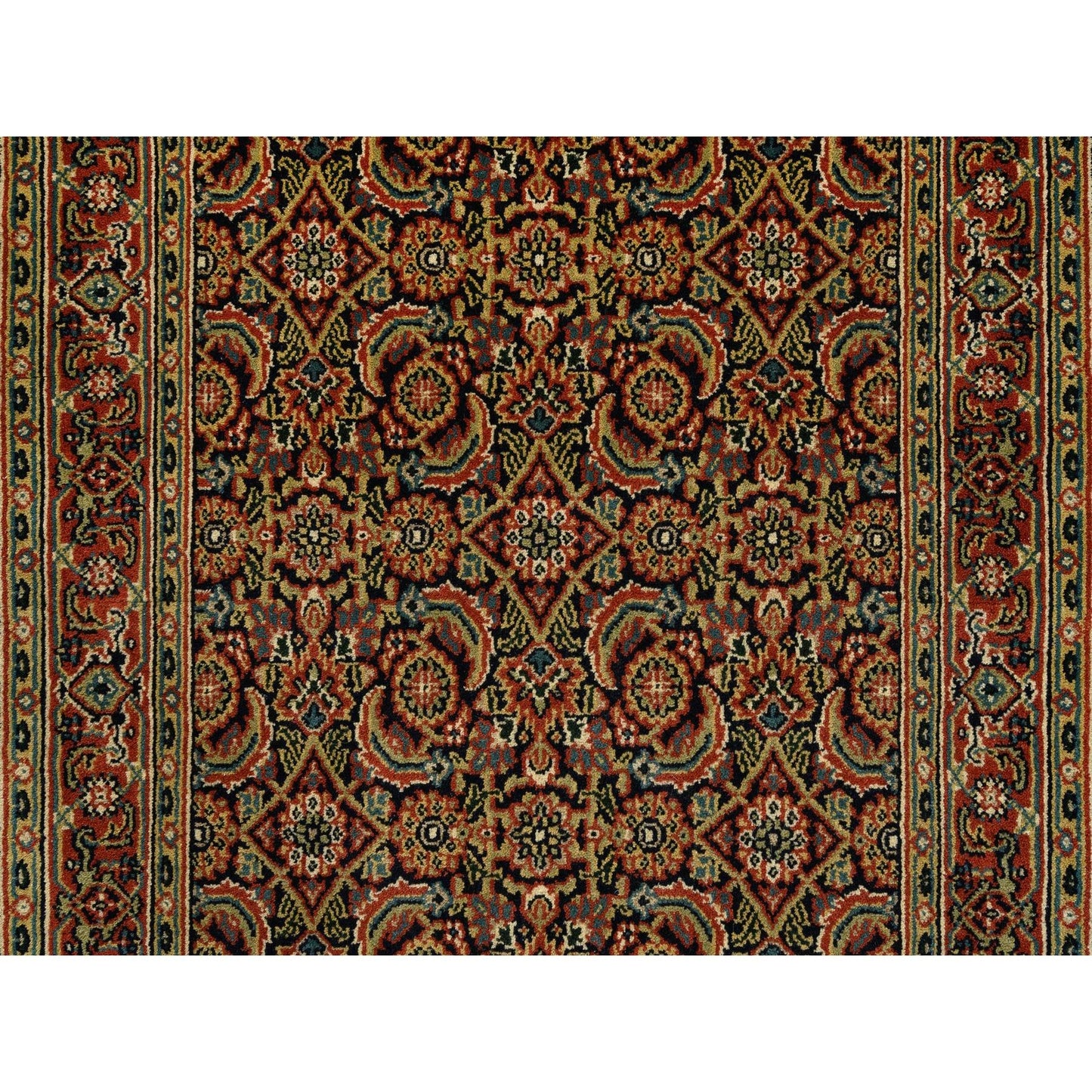 2'8"X9'9" Wool And Silk Herati Design 250 Kpsi Hand Knotted Runner Rug