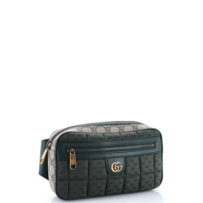Gucci Front Zip Belt Bag Gg Coated Canvas And Quilted Mini Gg Canvas Medium