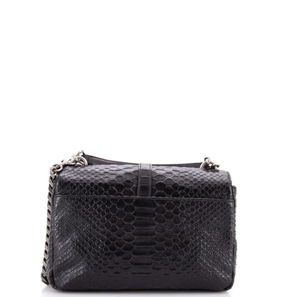 Saint Laurent Classic Monogram College Bag Python Embossed Leather Medium