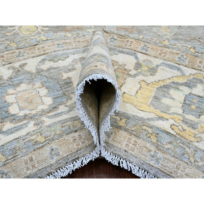 8'X10' Gray Peshawar Heris All Over Design Hand Knotted Wool Rug Oriental