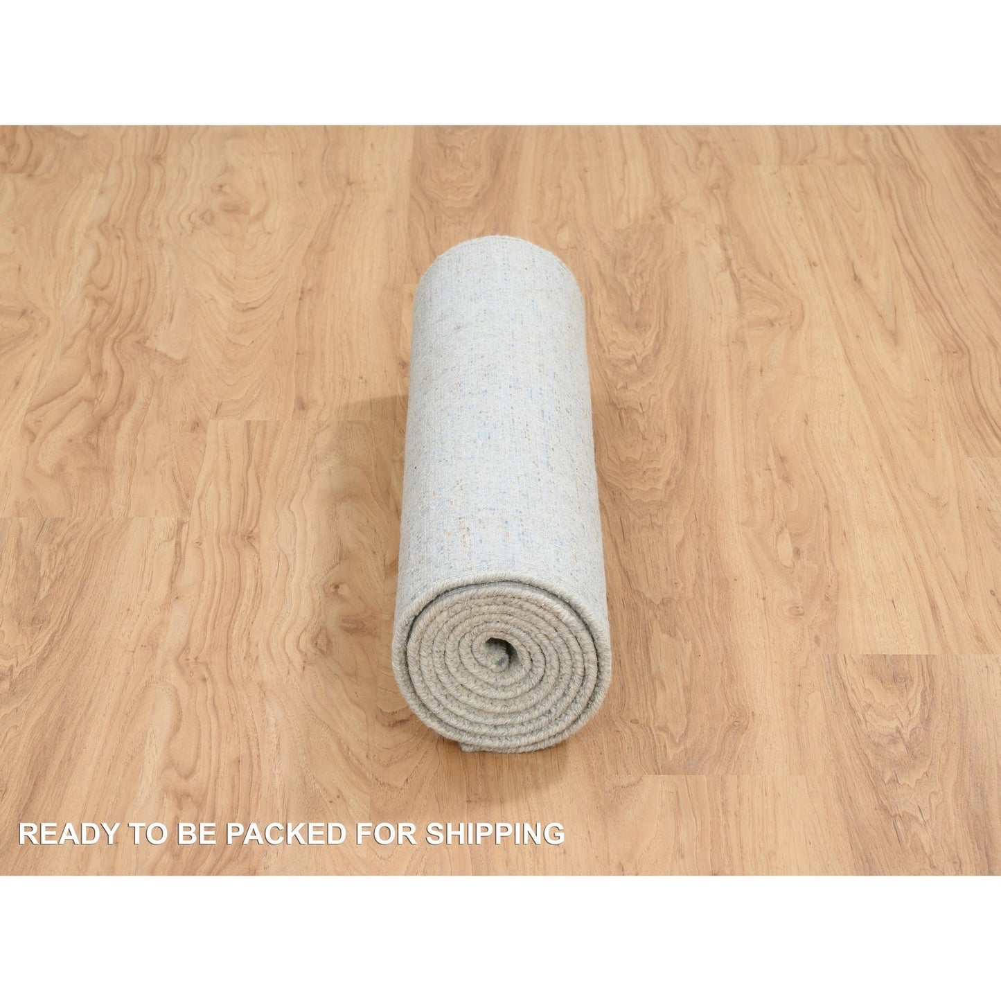 2'6"X8' Gray Jacquard Hand Loomed Tebraz Design Wool And Silk Runner Rug