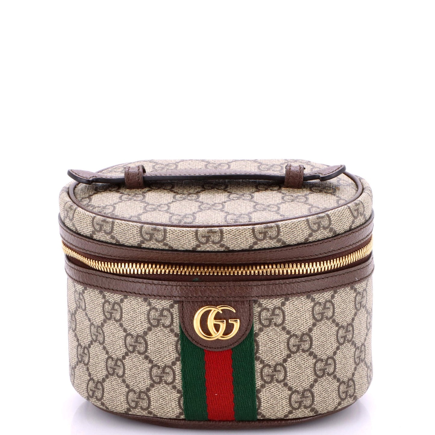 Gucci Ophidia Top Handle Cosmetic Case Gg Coated Canvas Mini