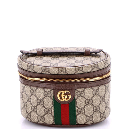 Gucci Ophidia Top Handle Cosmetic Case Gg Coated Canvas Mini