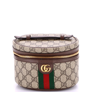 Gucci Ophidia Top Handle Cosmetic Case Gg Coated Canvas Mini