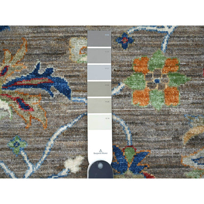 8'1"X10' Gray Aryana Ziegler Mahal Hand Knotted Shiny Wool Oriental Rug