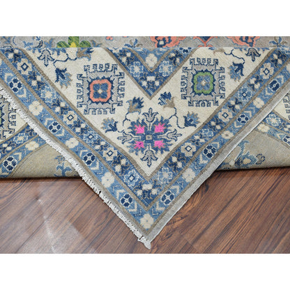 8'X9'9" Colorful Fusion Kazak Pure Wool Hand-Knotted Oriental Rug