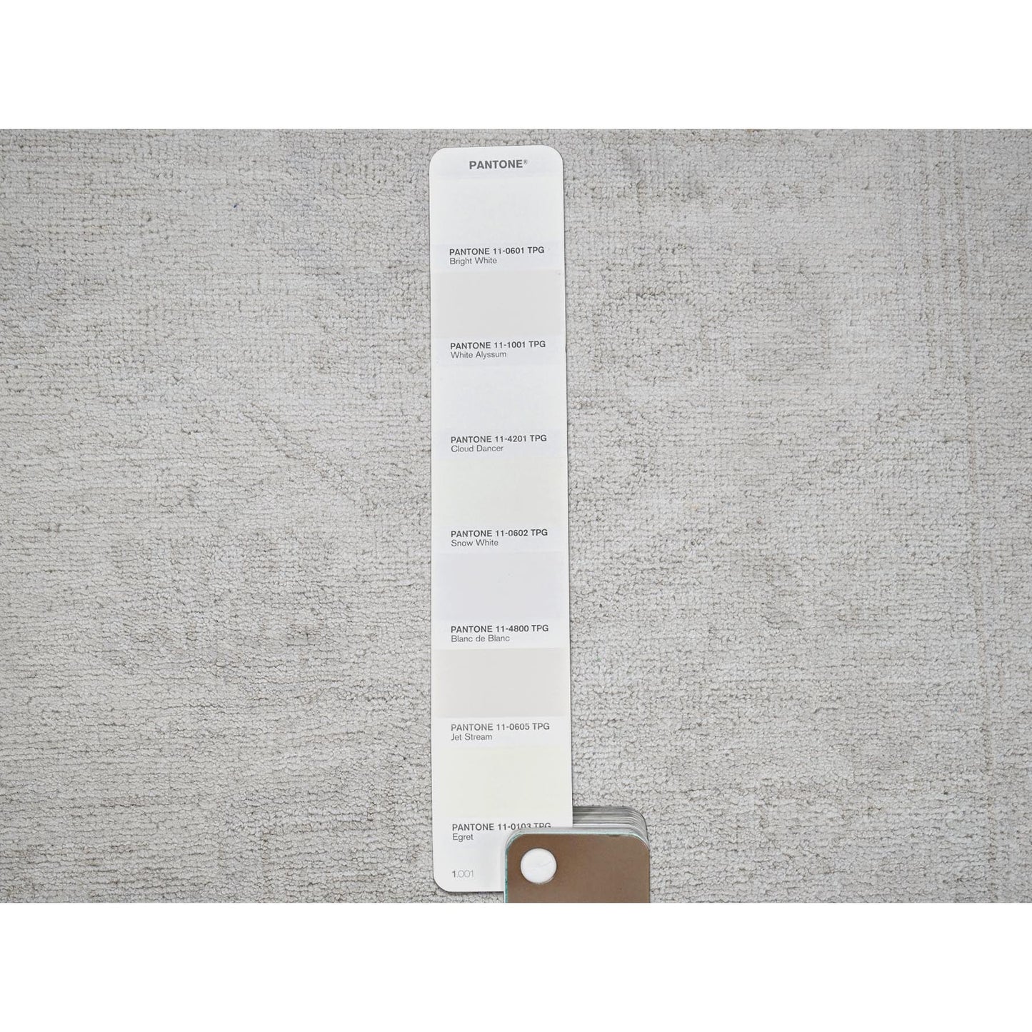 8'X9'9" Bone White Washed Out Peshawar Hand Knotted Pure Wool Oriental Rug