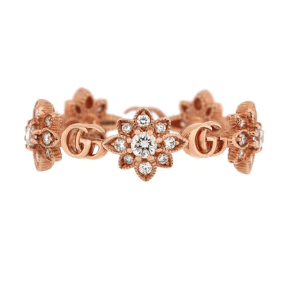 Gucci Gg Flora Ring 18K Rose Gold With Diamonds