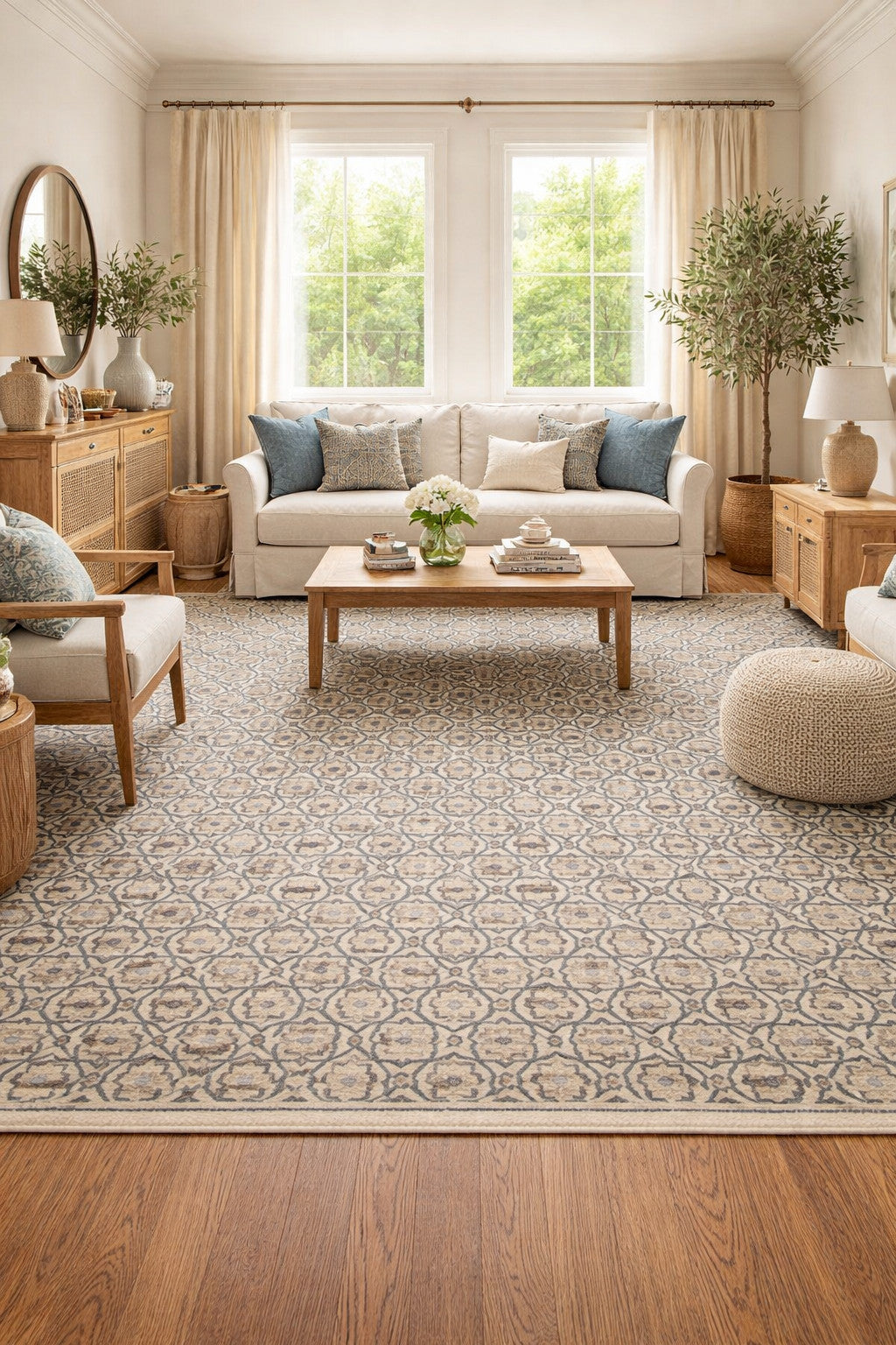 8X10 Handmade Modern Geometric Style Rug Beige Contemporary Home Decor Carpet