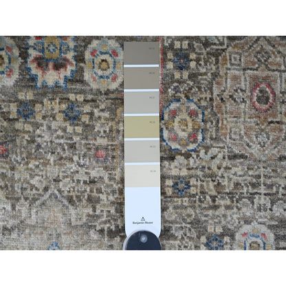 3'9"X6'7" Brown Hand Knotted 14Th Century Mamluk Dynasty Pattern Wool Rug
