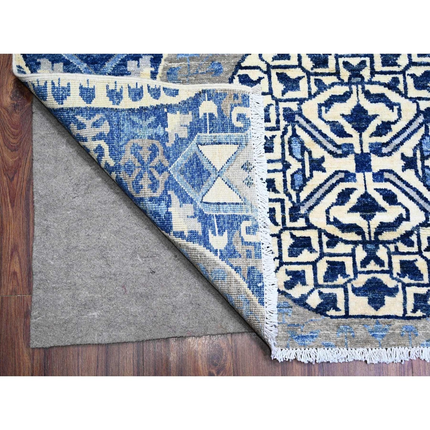 10'X13'8" Blue Fine Aryana Soft Wool Hand Knotted Oriental Rug