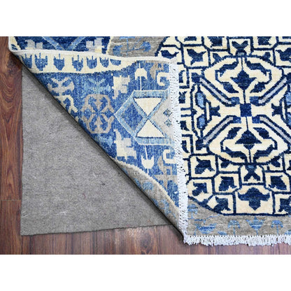 10'X13'8" Blue Fine Aryana Soft Wool Hand Knotted Oriental Rug