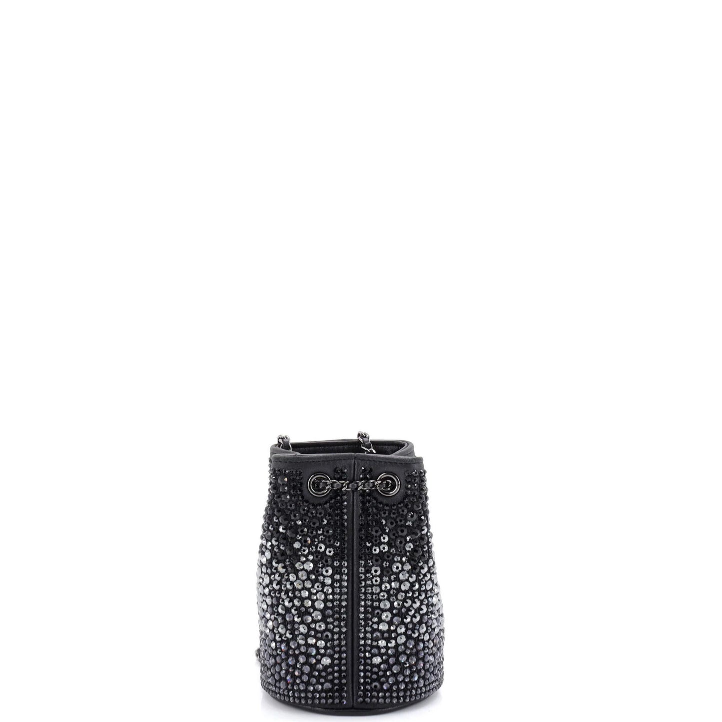Chanel Pearl Crush Drawstring Bucket Bag Strass Embellished Leather Mini