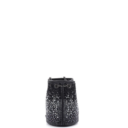 Chanel Pearl Crush Drawstring Bucket Bag Strass Embellished Leather Mini