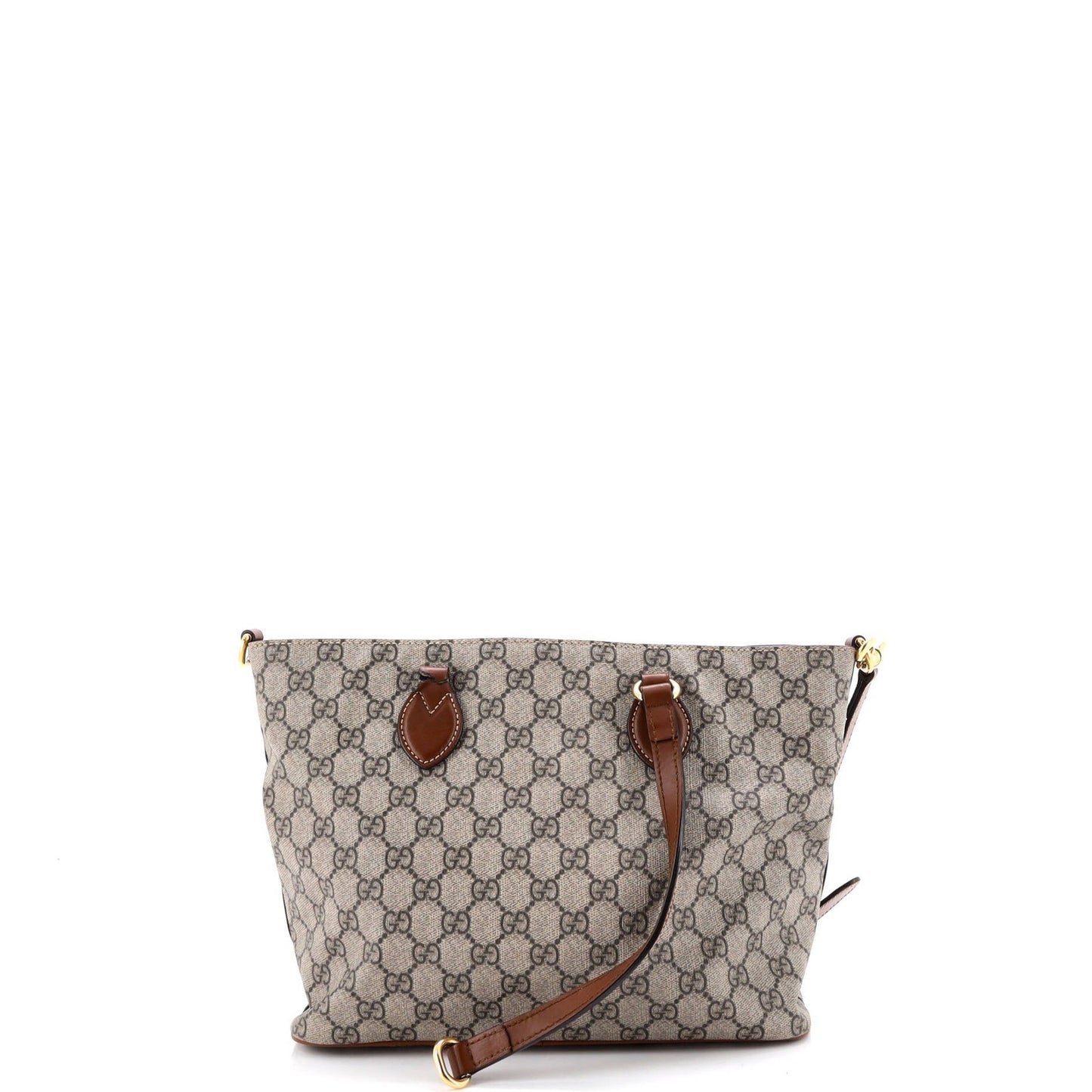 Gucci Convertible Soft Tote Gg Coated Canvas With Leather Small