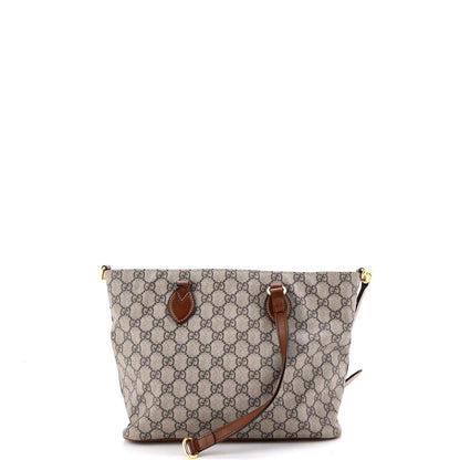 Gucci Convertible Soft Tote Gg Coated Canvas With Leather Small