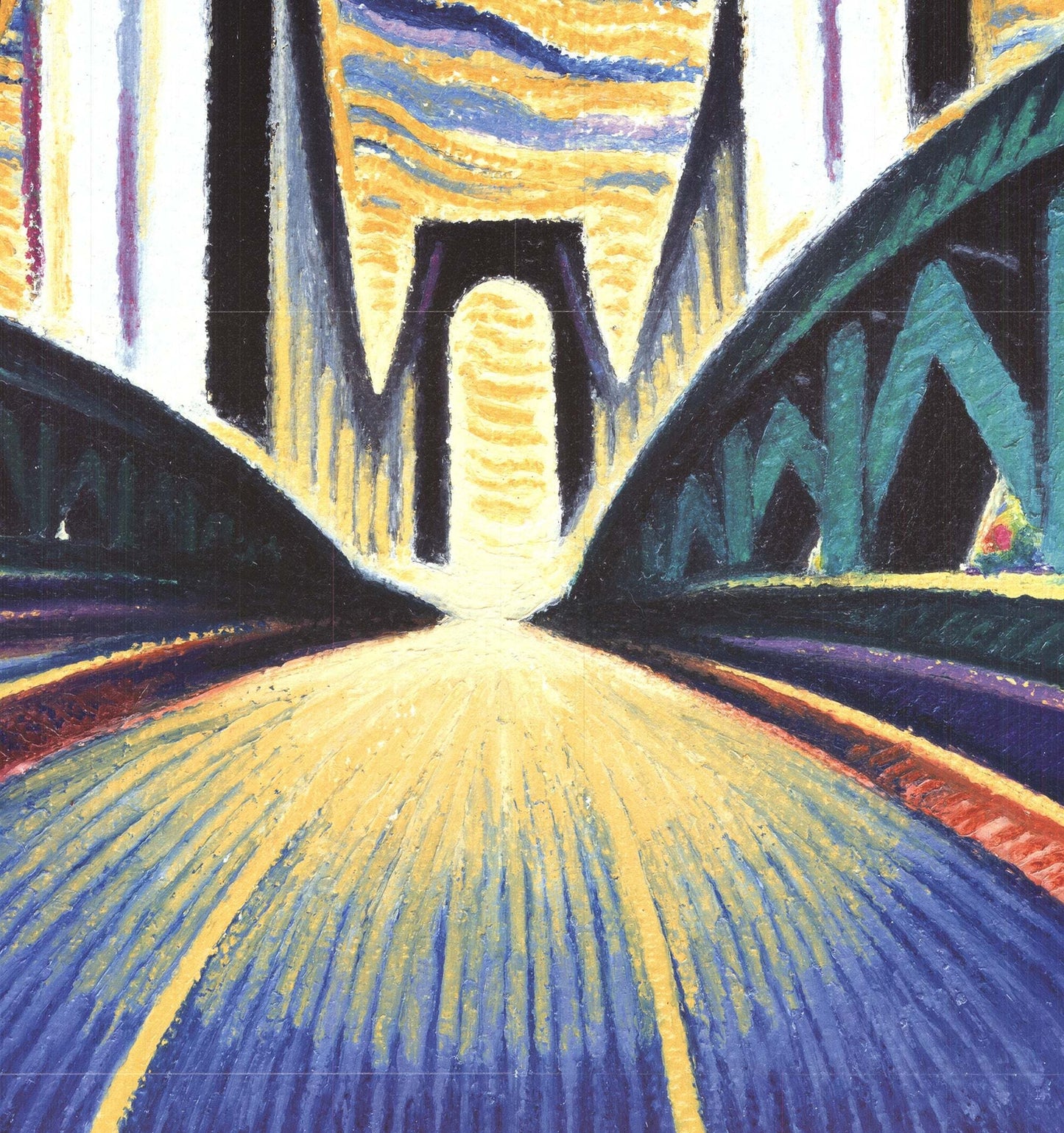 Anne Bascove Crossing The Bronx-Whitestone Bridge " Offset Lithograph