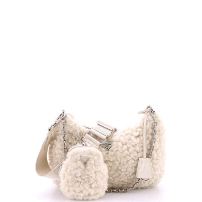 Prada Re-Edition 2005 Shoulder Bag Quilted Shearling Small