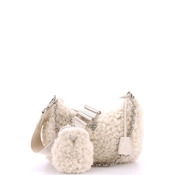 Prada Re-Edition 2005 Shoulder Bag Quilted Shearling Small