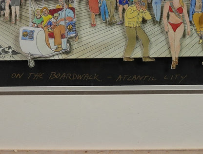 Mcgee "On The Boardwalk - Atlantic City" Signed Serigraph 37/450 Framed